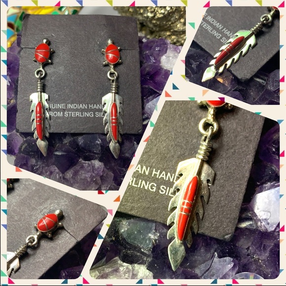 🚫RESERVED🚫Native silver/red coral earrings - Picture 14 of 14